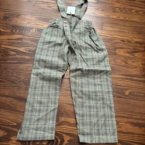 Hello lupo made in Italy plaid boys suspender bottoms sz 6/7